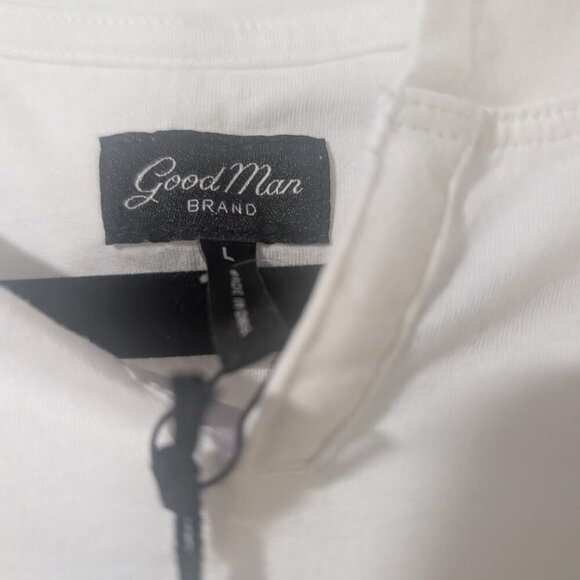Good Man Brand | Victory V-Notch Long Sleeve Tee In White - Picture 7 of 12